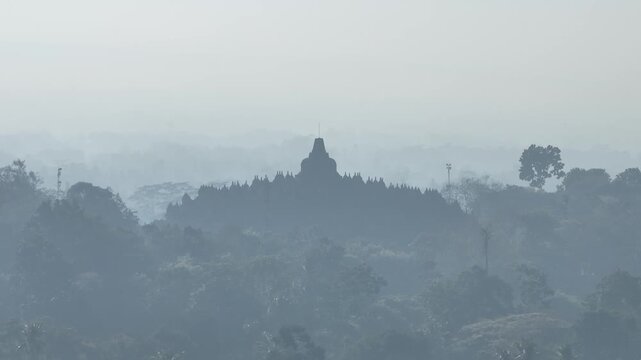 Aerial view of Borobudur Temple