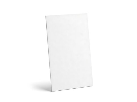 Blank vertical paper card mockup standing on a flat surface