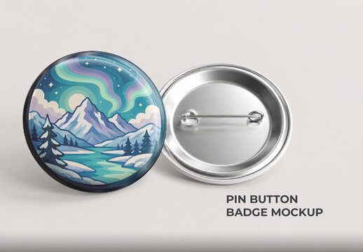 Pin Button Badge Mockup