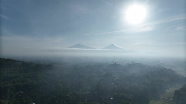 Aerial view of Borobudur Temple
