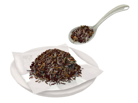 紅茶の茶葉（皿、スプーン付き）