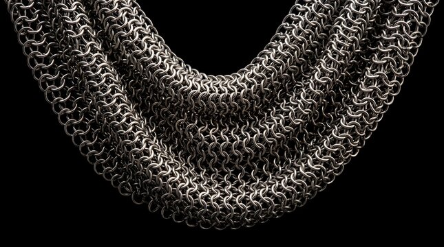 An intricate web of interlocking steel rings drapes gracefully, serving as a powerful visual metaphor for unbreakable protection, collective resilience, and underlying strength.