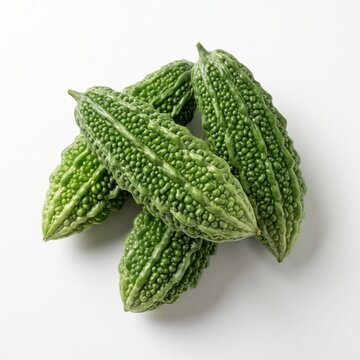 Fresh bitter melon isolated on white background