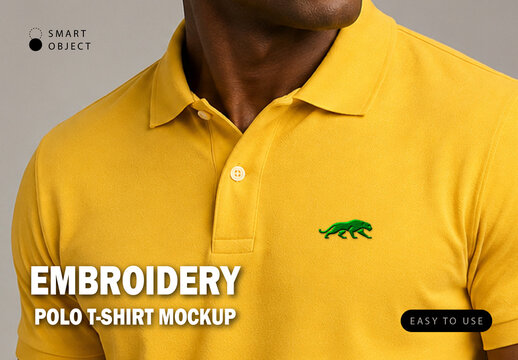 Embroidery Polo T-Shirt Mockup