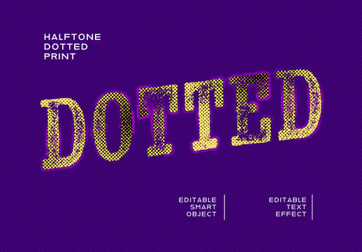 Halftone Dotted Print Text Effect