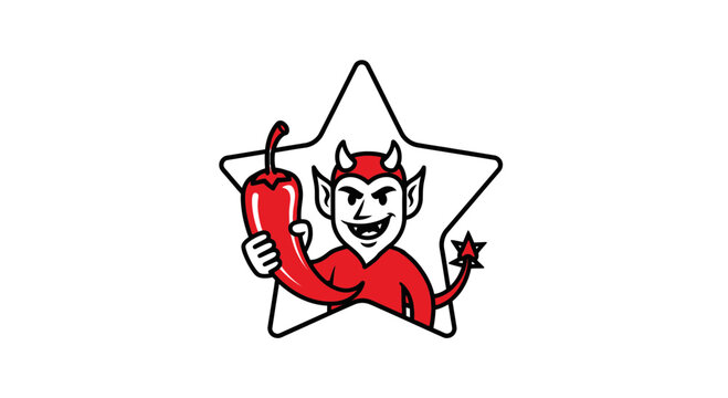 devil holding red phone star