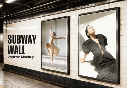 Subway Wall Poster Mockup