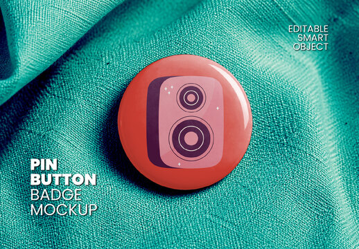 Pin Button Badge Mockup