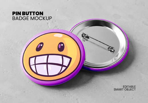 Pin Button Badge Mockup