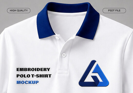 Embroidery Polo T-Shirt Mockup