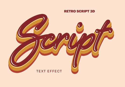 Retro Script 3D Text Effect