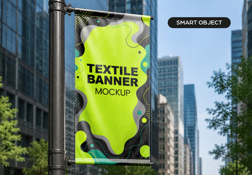 Textile Banner Mockup Mockup