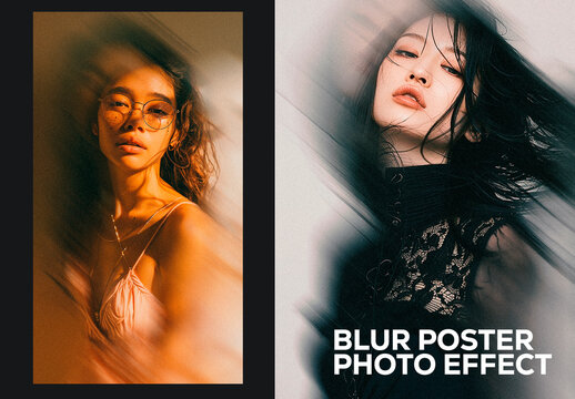 Blur Poster Photo Effect Mockup