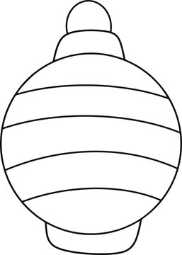 Cute hand drawn Chinese lantern black line icon minimalist cartoon portable festival lamp element