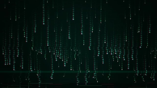Digital Matrix Binary Data Stream Background