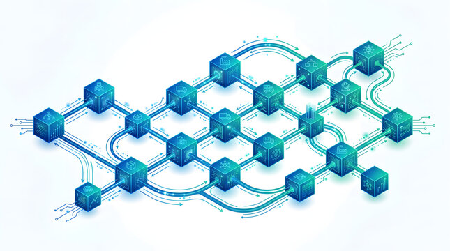 Abstract Blockchain Technology Network Background
