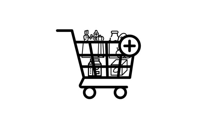 Shopping Cart Add Animation Icon Video &ndash; Add to Cart Line Icon for E-commerce UI & Mobile Apps