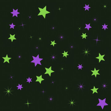 Purple and green star pattern design on a dark background illustration