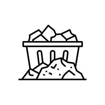 Skip Bin Overflowing with Mixed Rubble and Aggregates - Construction and Demolition Waste