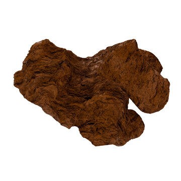 3D render of a raw brown copper ore nugget and copper chunk suitable for industrial, mining, science, and metallurgy projects
