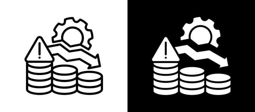 Financial Failure whiteblack icon