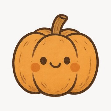Cute smiling pumpkin illustration.