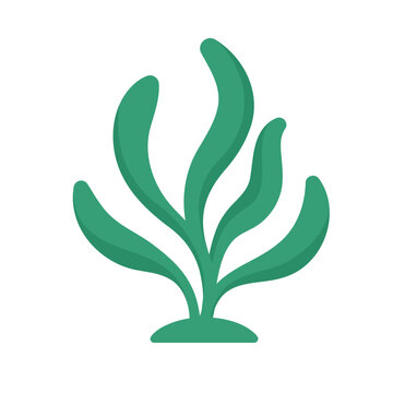 Sea Weed Vector Clipart Flat Logo Icon Illustration