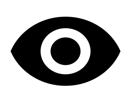 Eye vector icon. illustration isolated on white background. Flat design.
