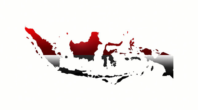 Indonesia Map Art Gradient.