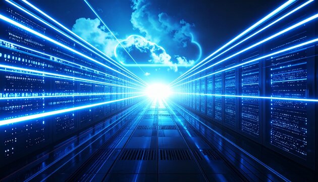 featuring a glowing big data tunnel 