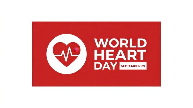 World heart day, september 29, with heart and pulse icon