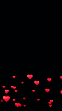 Vertical Pastel Heart Confetti Explosion, Transparent Background