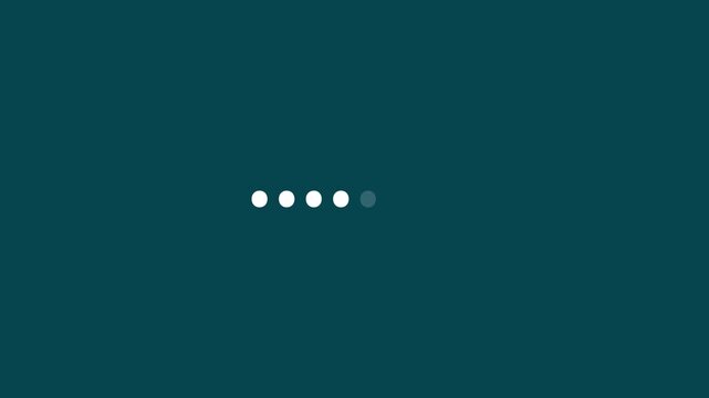 Loading Bar with Six Dots Loop Animation on Black Background &ndash; Spinning Progress Indicator with Alpha Channel 4K