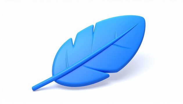 Cute Clay Style Feather Symbol 3D UI Icon Illustration
