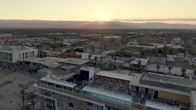 aerial at sunrise palm springs california