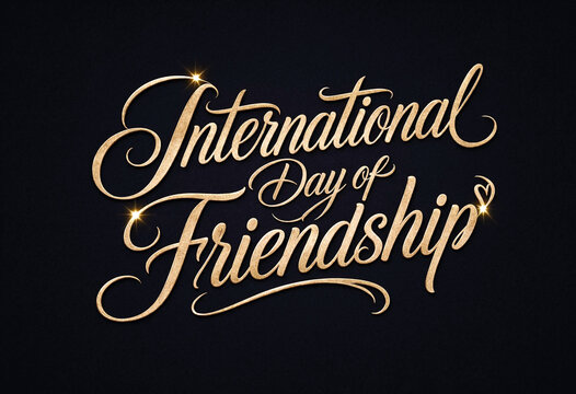 Beautiful elegant golden calligraphy text international day of friendship celebration design