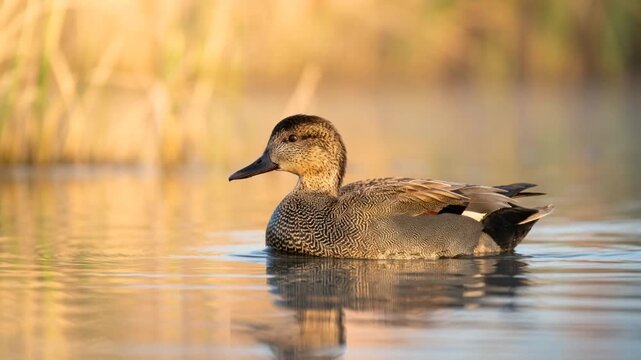 gadwall close up on everglades national park florida lake morning light video