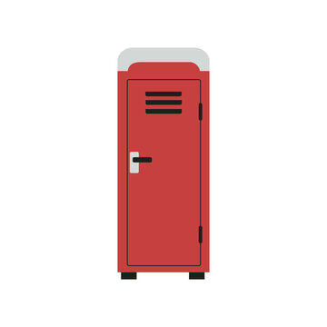 Flat Red Portable Toilet Icon for Temporary Sanitation and Event Hygiene
