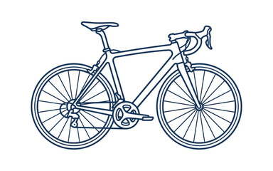 Fototapeta premium Minimalist Road Bicycle Outline Vector Illustration