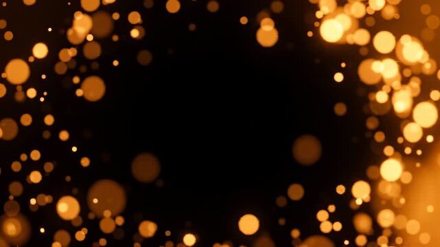 Gently Drifting Amber Bokeh Circles across Warm Honey Light for Luxury Branding and Sophisticated Aesthetics