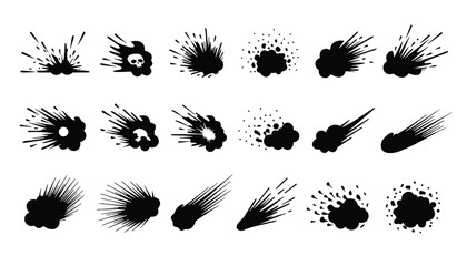 Collection of explosion and impact effect vector icons © Sadhin07