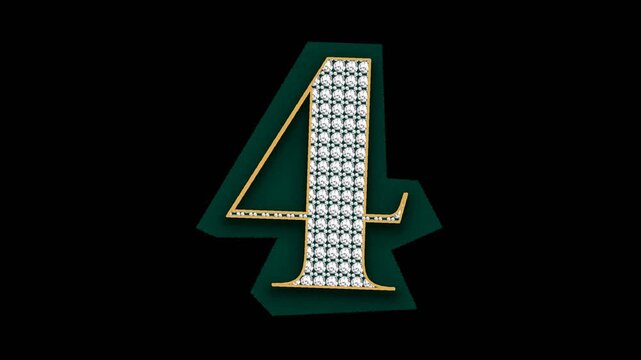 Stop Motion Animated Ransom Note Cutout Sticker Number 4 Loop