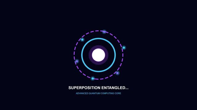 Quantum Computing Initializing Qubits Loading UI Motion Graphics Animation