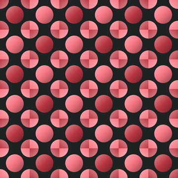Seamless mirror pattern in black, pink, red - modern gradient geometric background for wallpaper, textile and wrapping paper design