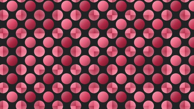 Seamless mirror pattern loop in black, pink, red - contemporary animated 4K motion background for video editing, social media and presentation