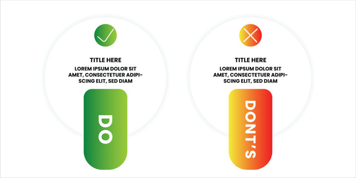 Do and Don't Guidelines Infographic Template with Green and Red Vertical Sections