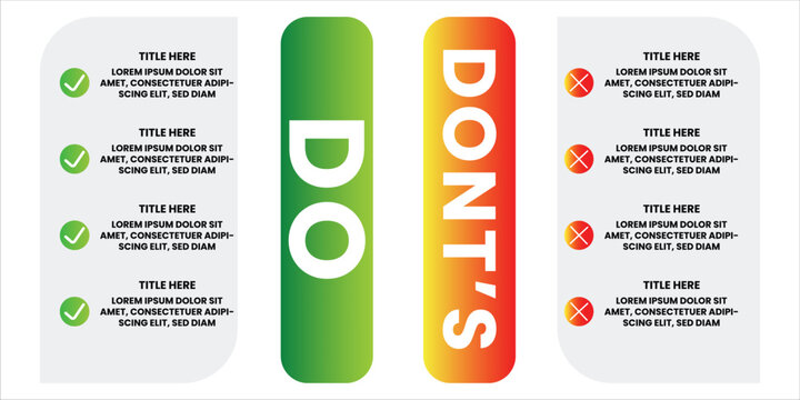 Do and Don't Checklist Infographic Template with Vertical Green and Red Sections