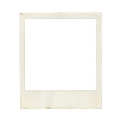 Vintage blank polaroid photo frame with a worn paper texture