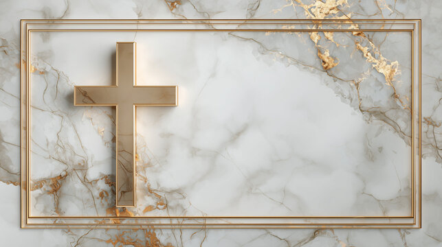 Frame with a cross and ornate religious frames and ethnic decorative leaves. Perfect for Easter cards, Christmas cards, and baptism cards..