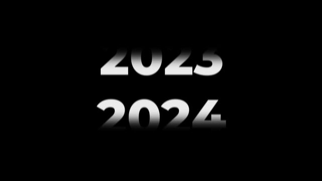 Fast Forward Year Counter Animation 1973 to 2026. Rolling number timeline with motion blur. White text on black background for history, documentary, and time transitions.
